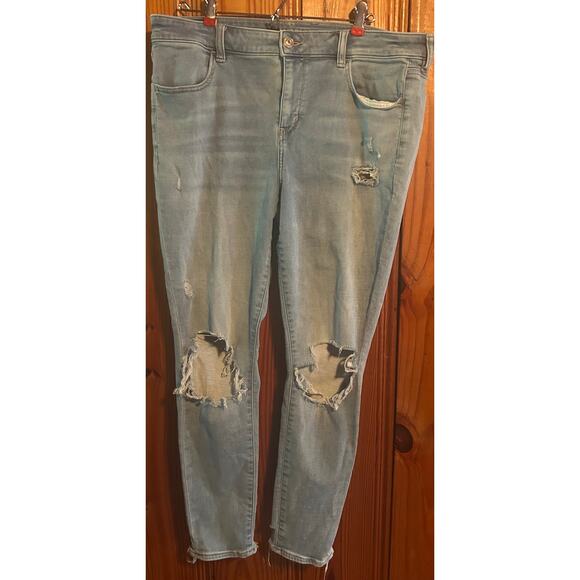 American Eagle women’s next level stretch high rise distressed jegging size 16 - Picture 1 of 3